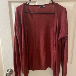 Women's Red Cardigan Sweater